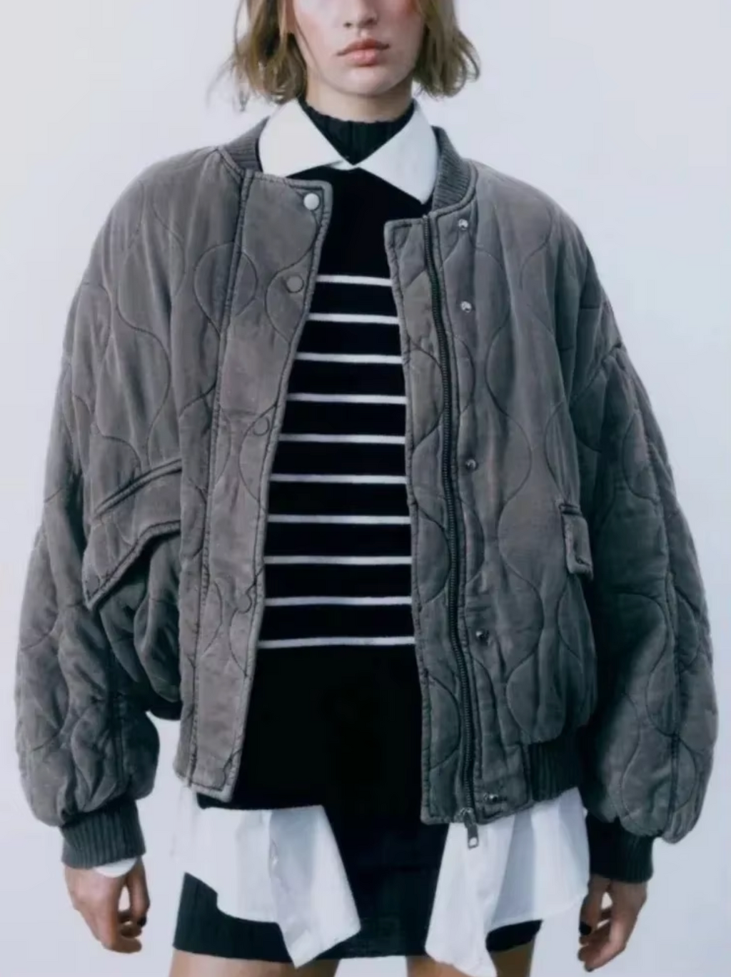 Destiny - Cotton Jacket with Round Neck