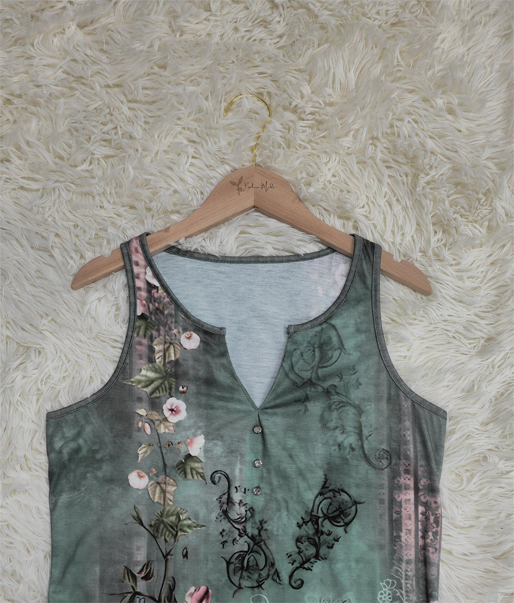 Floral Watercolor Sleeveless Top