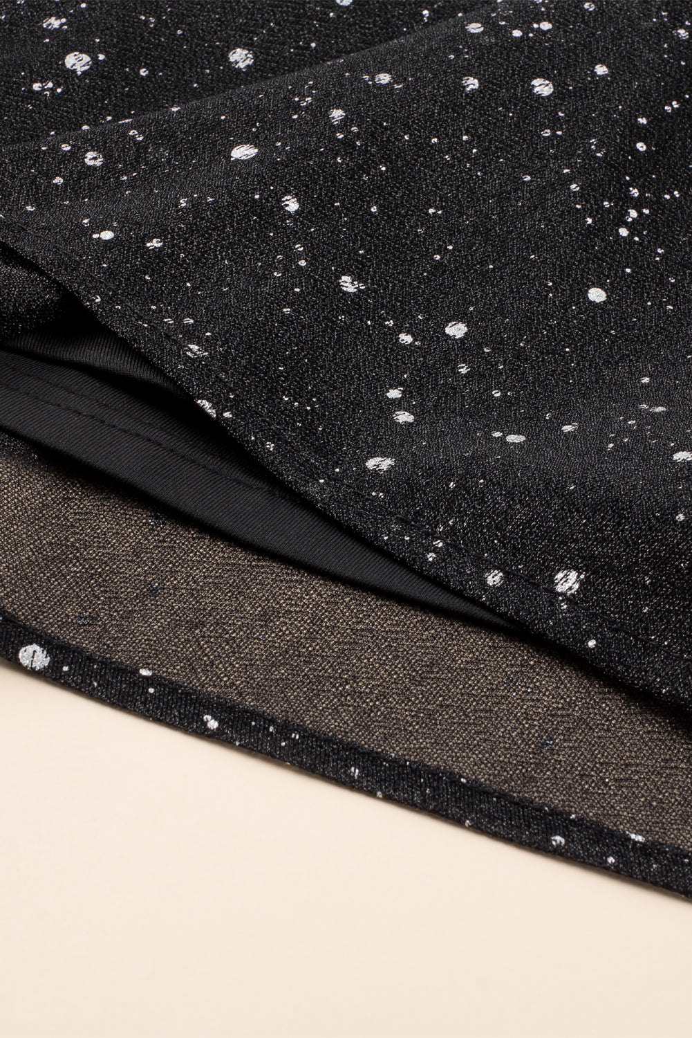 Elegant Black Glitter Dress with Stylish Mesh Overlay