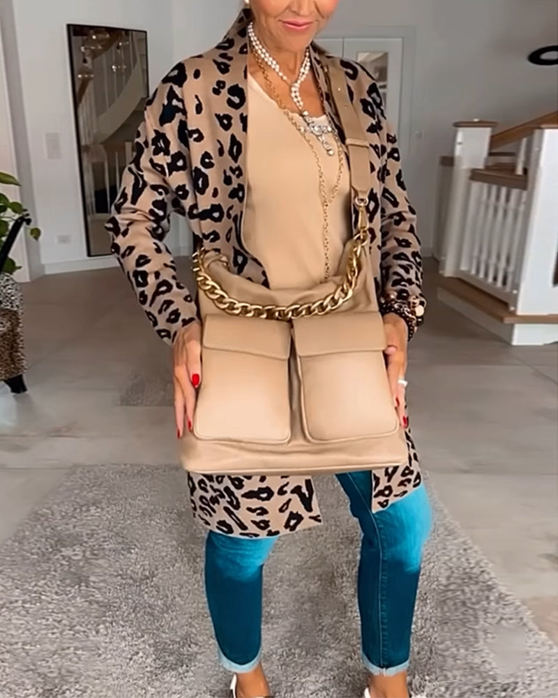 Animal Print Cardigan in Leopard Design