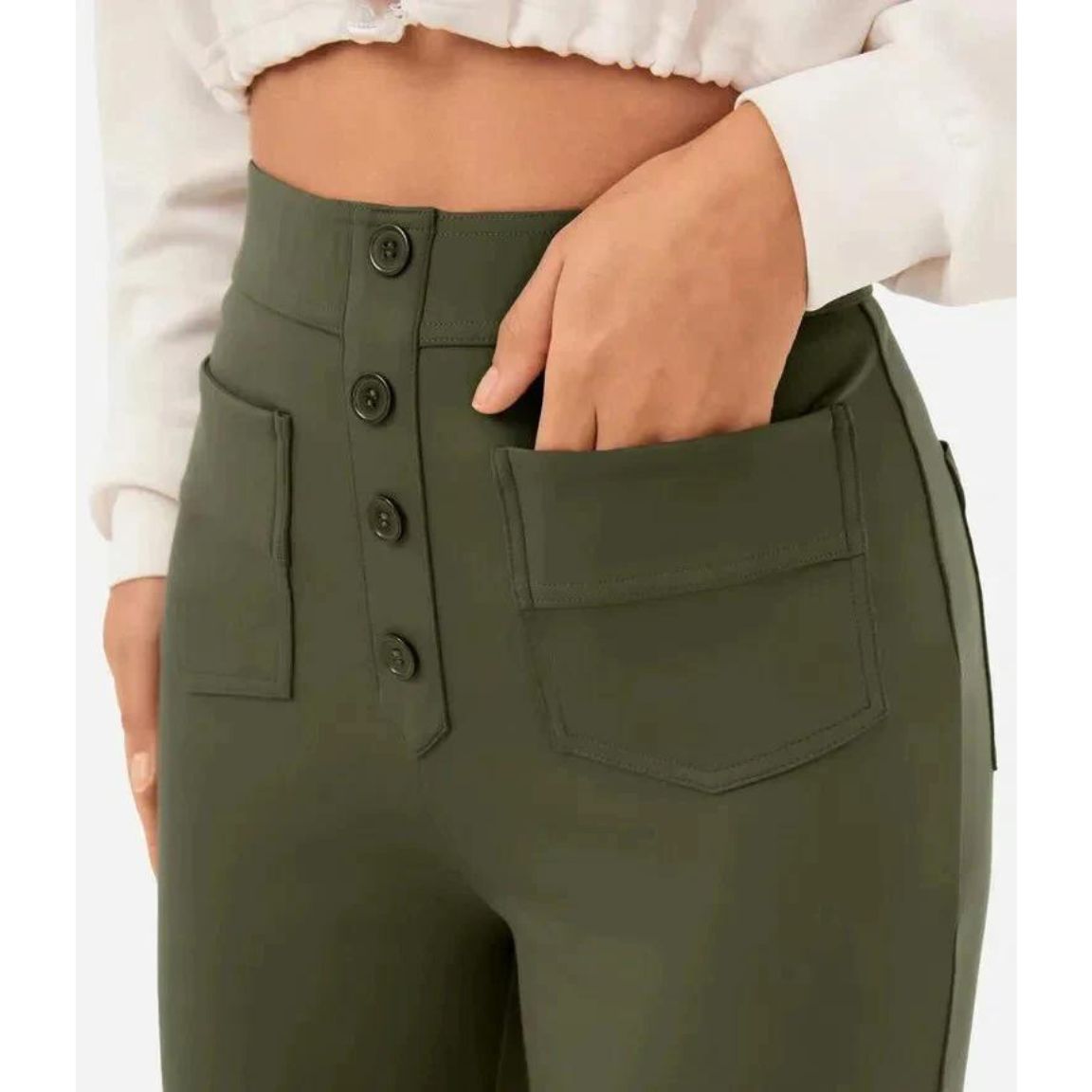 Flexible High-Waisted Pants