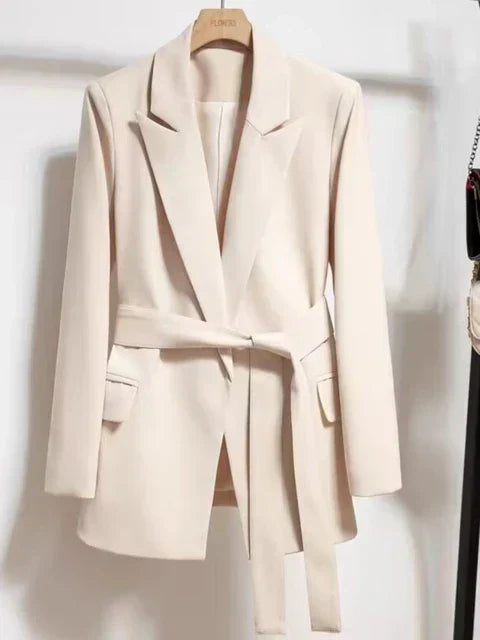 Emilia Blazer Featuring Waist Belt and Convenient Pockets