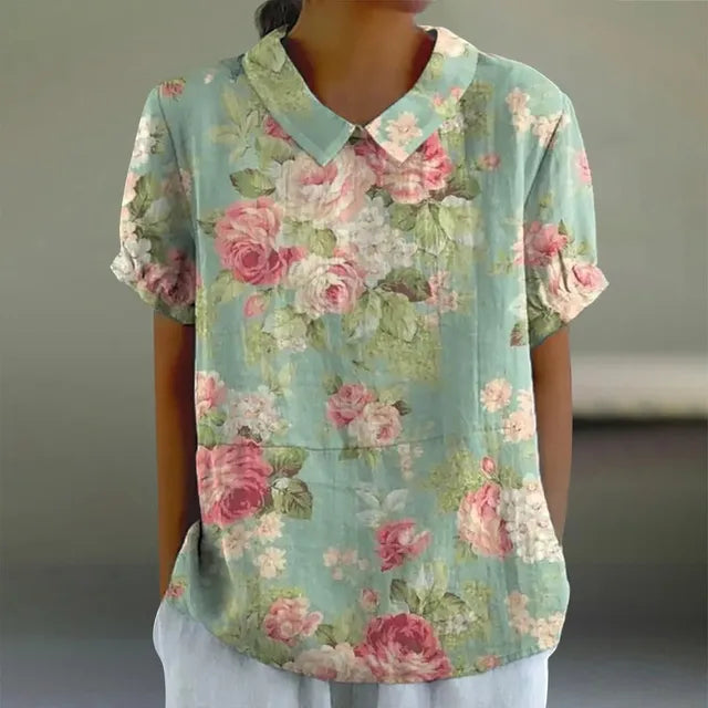 Floral Patterned Cotton Top