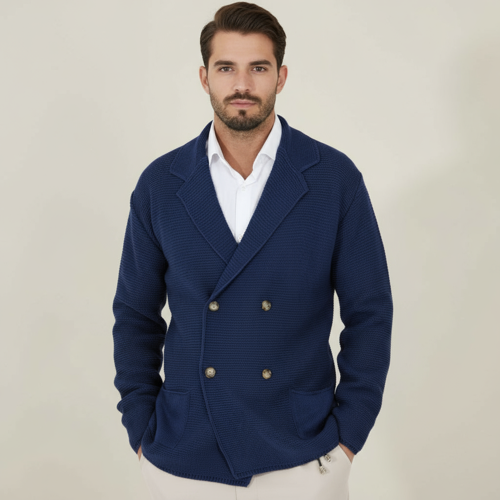 Men's Double-Breasted Cardigan Blazer | Acrylic Blend