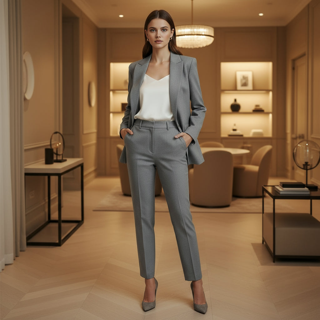 Chic Women's Tailored Blazer and Trouser Set | Elegant Style