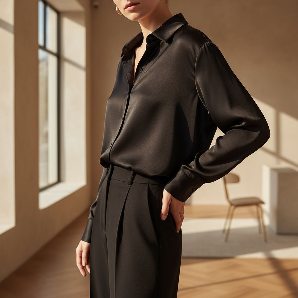 Elegant Satin Blouse for Women | Relaxed Fit Style