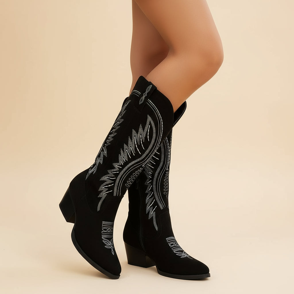 Chic Western Women's Cowboy Boots | Contemporary Style with Chunky Heel