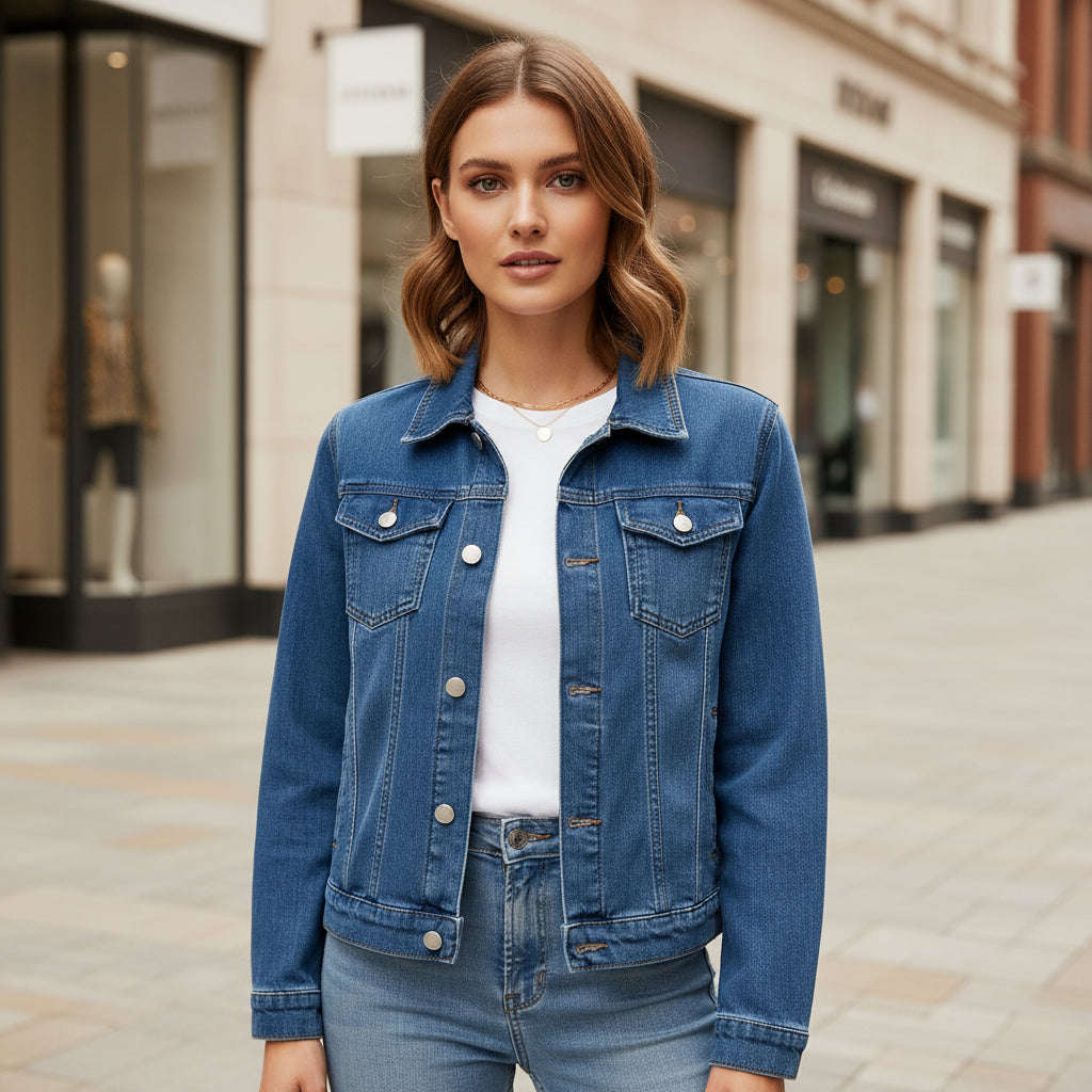 Classic Women's Denim Jacket | Comfortable Fit & Timeless Style
