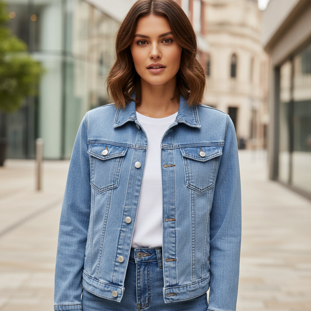 Classic Women's Denim Jacket | Comfortable Fit & Timeless Style