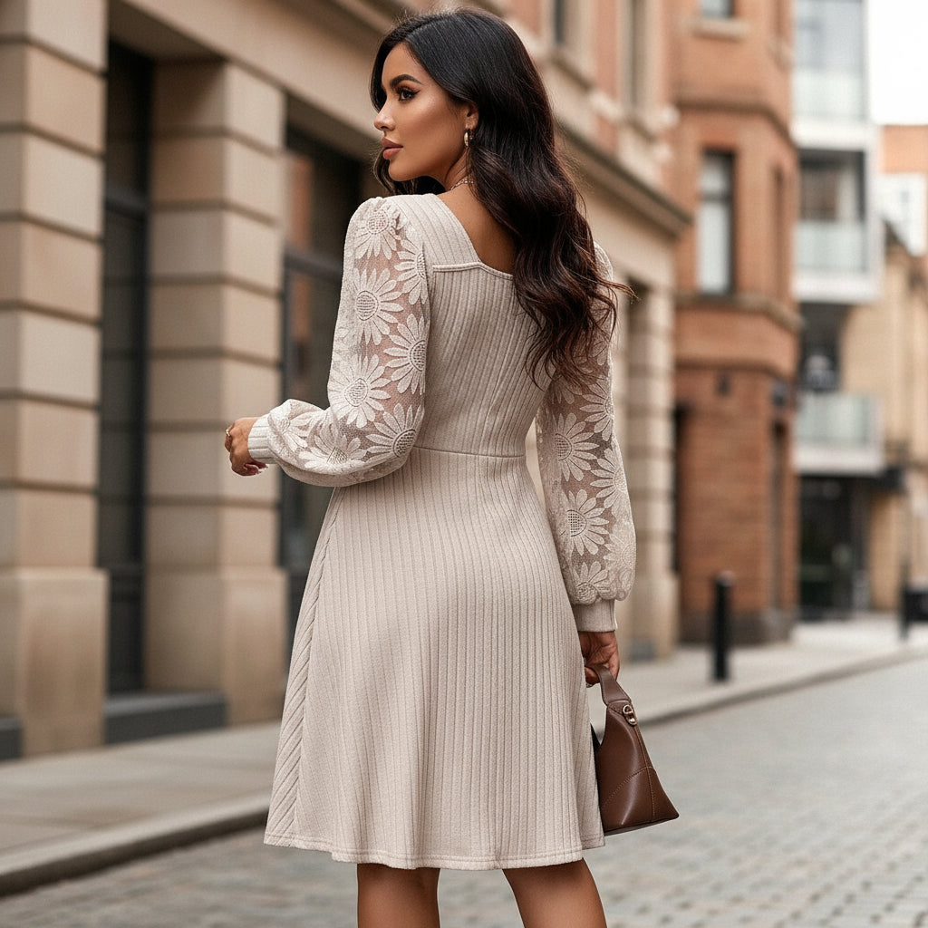 Comfortable Women's Jacquard Cotton Blend Dress