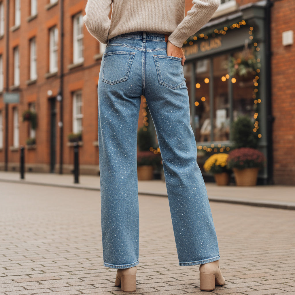 High-Waisted Women's Jeans | Shimmering Details & Flattering Fit