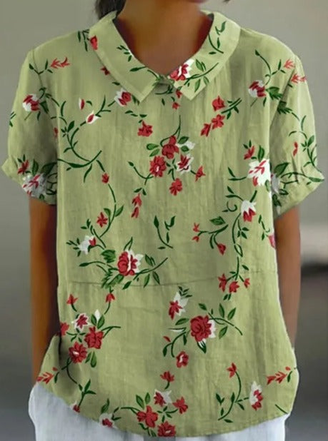Floral Patterned Cotton Top