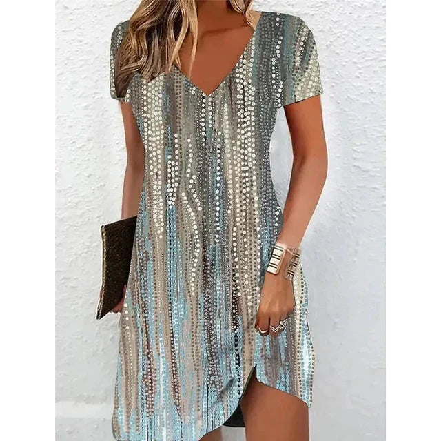 Champagne Glitter Cocktail Dress