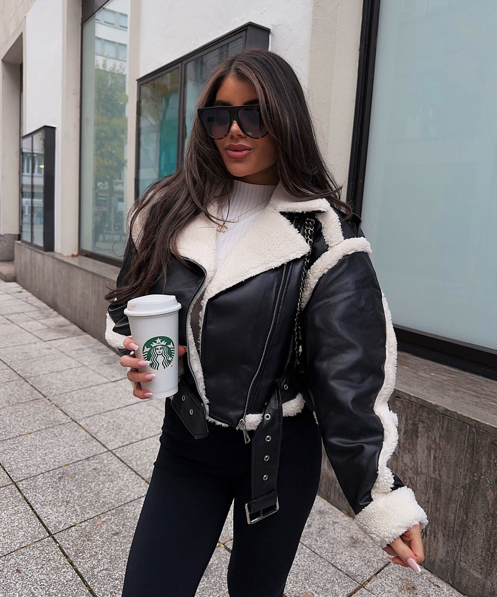 Black Teddy Fur Daria Jacket