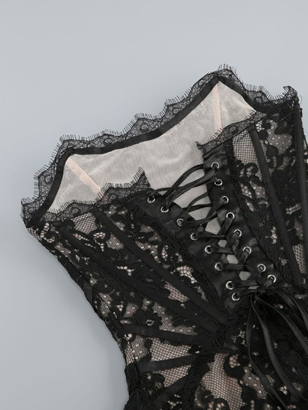 Elegant Lace Corset Mini Dress